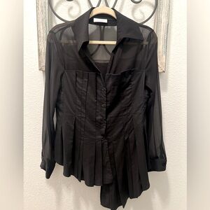 JJ’s Fairyland Black Pleaded Blouse | Medium